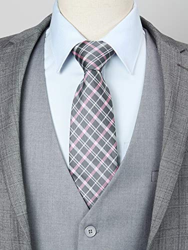 Hisdern Men's Suit Vest Grey Business Formal Dress Waistcoat Vest Wedding With 3 Pockets For Suit Or Tuxedo #TOP2