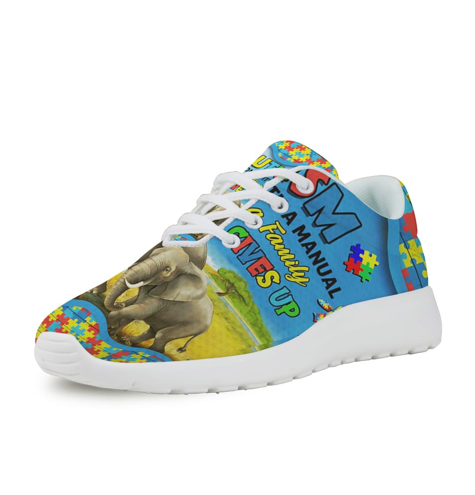 Autism Elephant Family Shoes for Women Men Trail Running Casual Fashion Sneakers Slip-on Tennis Shoes
