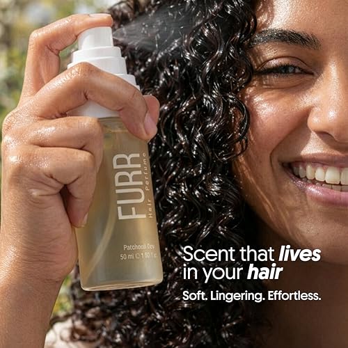 Image of FURR Patchouli Dew Hair Perfume | Long Lasting Fragrance with Frizz Control | Color Safe | Provides Shine & Smoothness | 50ml | Travel Friendly