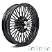 TOFR 16x3.5 Gloss Black Rear Wheel Rim 36 Fat King Spokes Tubeless For Harley Touring FLHR FLHRCS Road King Custom FLHX Street Glide FLTR Road Glide FLHTC Electra Glide 1984-2008