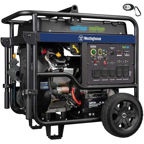 Westinghouse 18000 Peak Watt Dual Fuel Home Backup Portable Generator, Remote Electric Start, Transfer Switch Ready, Gas and Propane Powered