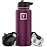IRON FLASK Camping & Hiking Hydration Flask with Straw, Wide Mouth Insulated Stainless Steel Sports Water Bottle - 32 oz Burgundy