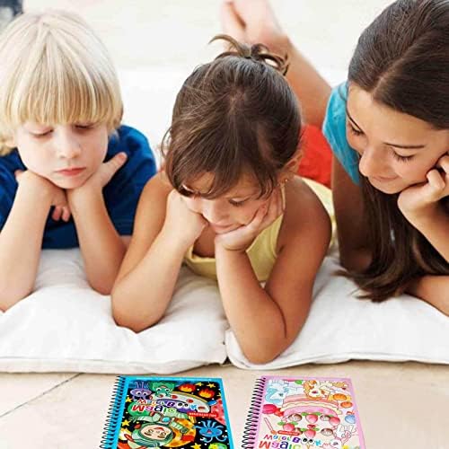 Magic Water Colouring Book, Wieat 4Pcs Children's Cartoon Magic Water Painting, Reusable Painting Space/Unicorn/Dinosaur/Sea Colouring Book for 3+ Kids Boys Girls Educational Learning Toys Gifts