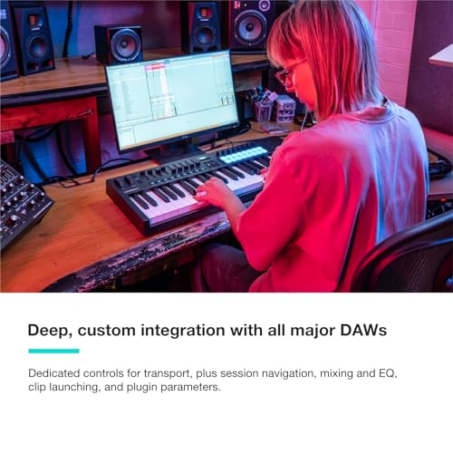 Image of Novation Launchkey 49 [MK4] - 49 keys semi-weighted USB MIDI master keyboard with STAN integration. Chord Mode, Scale Mode, 8 Rhythm Pads and Arpeggiator. Software Bundle Included