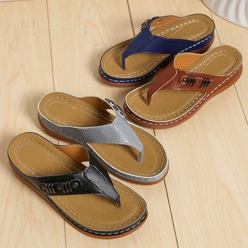 Sandales compensées noires femme pointure 37 à sangle texturée - 6