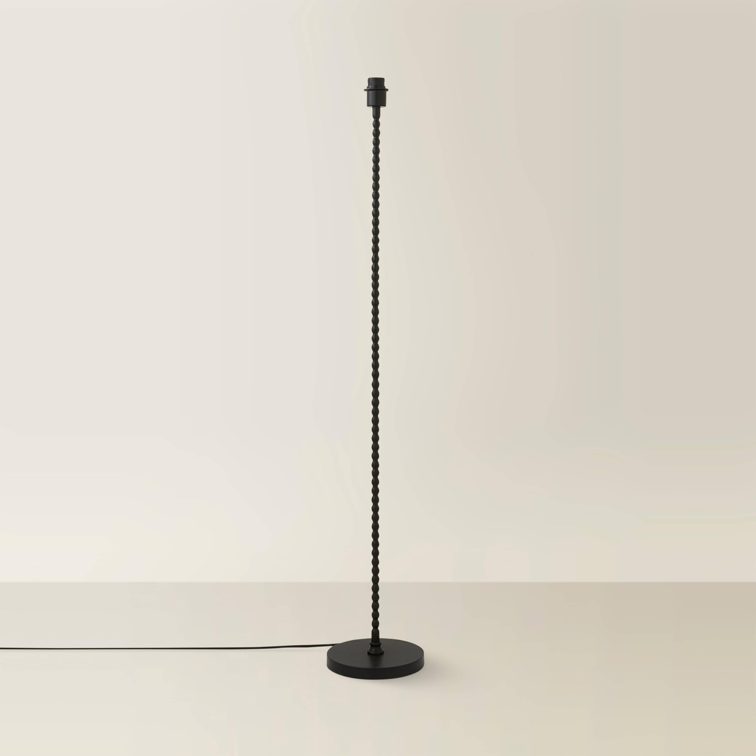 Valuelights Unisex Black Maeve Bobbin Bobbled Metal Floor Lamp Base In