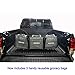 Hang Outs Premium Three Pocket Mesh Storage Net - Black Mesh Three Pocket Trunk Cargo Organizer - fits larger trucks with bungee cords - now with 3 reusable grocery bags