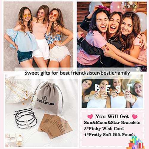 Tarsus Friendship Bracelet, Pinky Promise Unbiological Sister Bracelets Distance Matching Jewelry Gifts For 3 Women Best Friends Girls Teens #TOP4