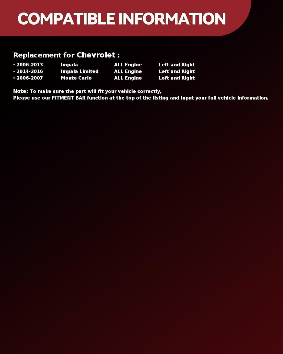 Headlight Assembly, Clear Headlights Fit for Impala 2006-2013, impala Limited 2014-2016,Monte Carlo 2006-2007, Black Housing Clear Lens Color