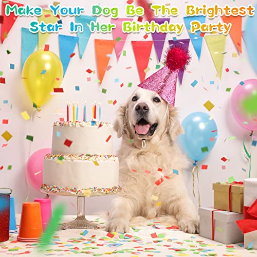 25 Pack Dog Birthday Hat 5 Colors Small Cat Birthday Hat Mini Dog Party Hats With Figures 0-9 Charms 25 Buckles Accessories Pet Party Hat For Puppy Cat Pet Decorations #TOP2