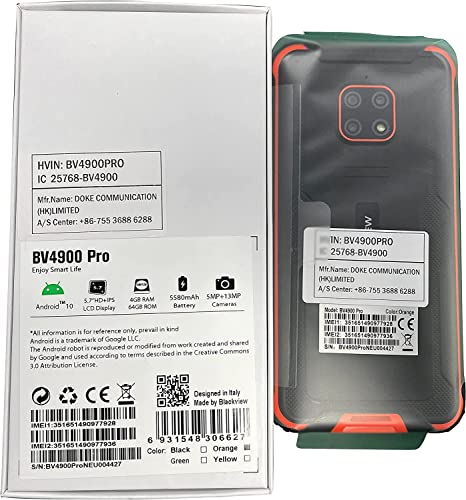 Blackview Rugged Smartphone Unlocked, Bv4900 Unlocked Cell Phone, 3Gb+32Gb/ Sd 128Gb Expandable Unlocked Phones, Ip68 Waterproof Smartphone, 5.7" Hd+ 5580Mah Battery, Nfc, Android Phone For T-Mobile #TOP7