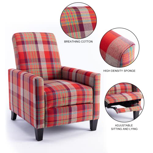 Laverntard Recliner Wingback Chair, Ergonomic Adjustable Reclining Sofa Living Room Chair Armchair 100% Linen With Dual Function Foot System For Home Theater, Office, Den, Bedroom, Guest Room (Red) #TOP4