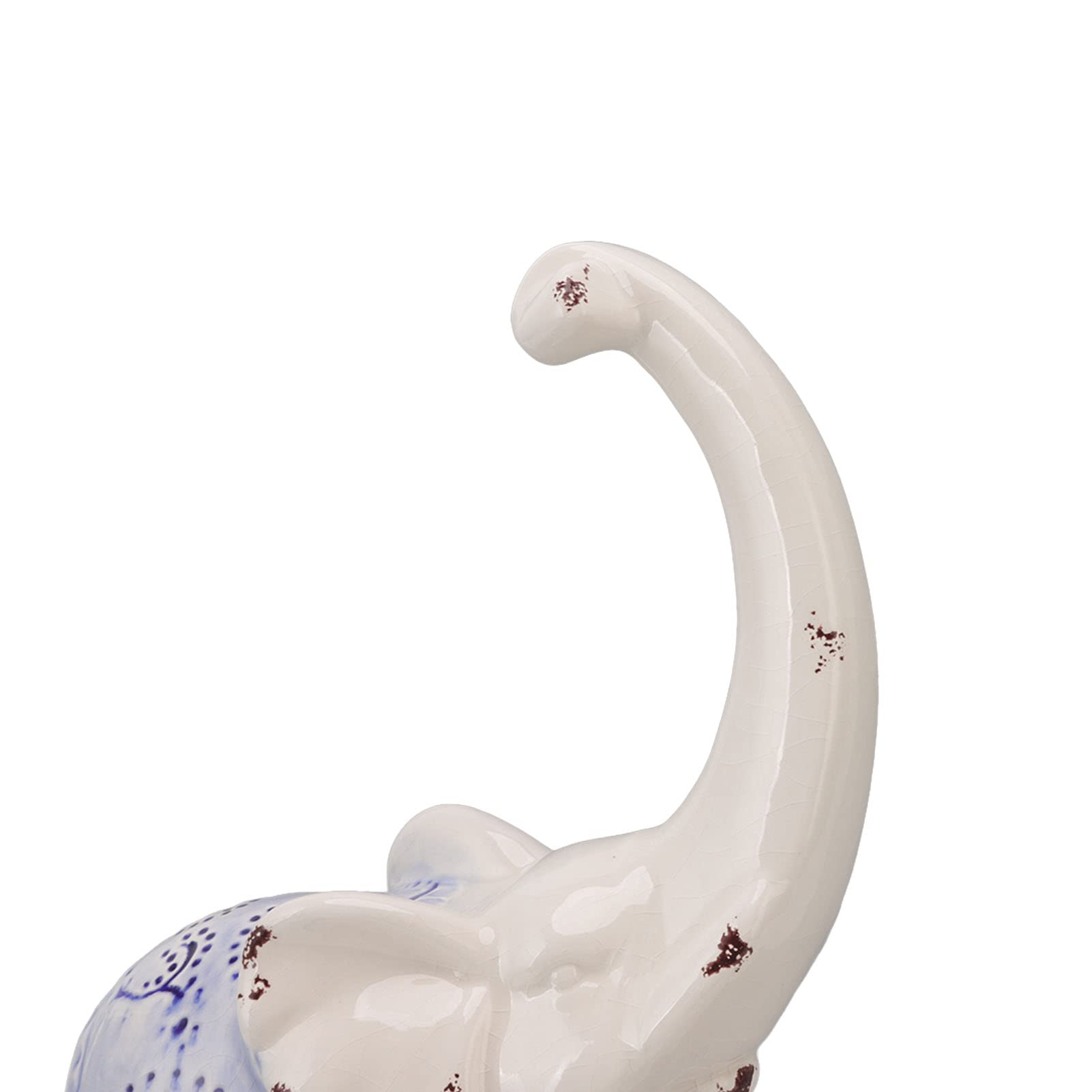 Decorazione in Ceramica con Elefante, Scultura in Ceramica Moderna Rotonda E Scivolosa, Figurine di Animali, Ornamenti per Soggiorno, Libreria per Ufficio(Large)