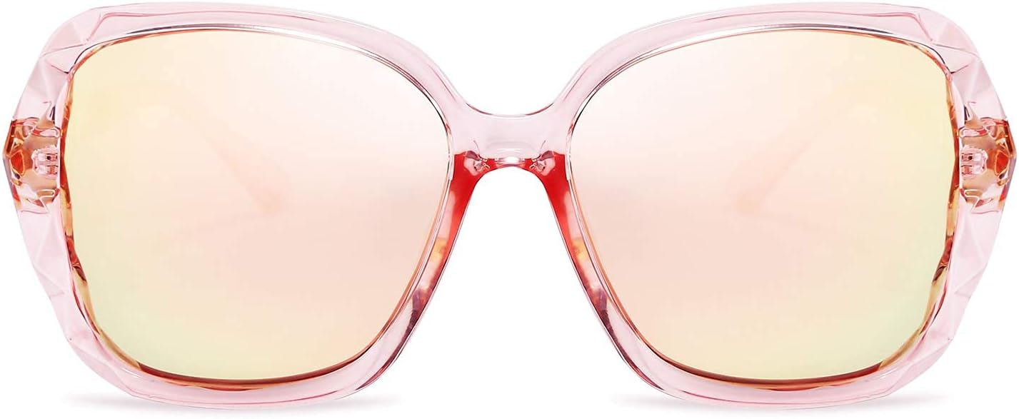 FEISEDY Polarized Women Square Sunglasses Sparkling Composite Shiny Frame B2289 image 2