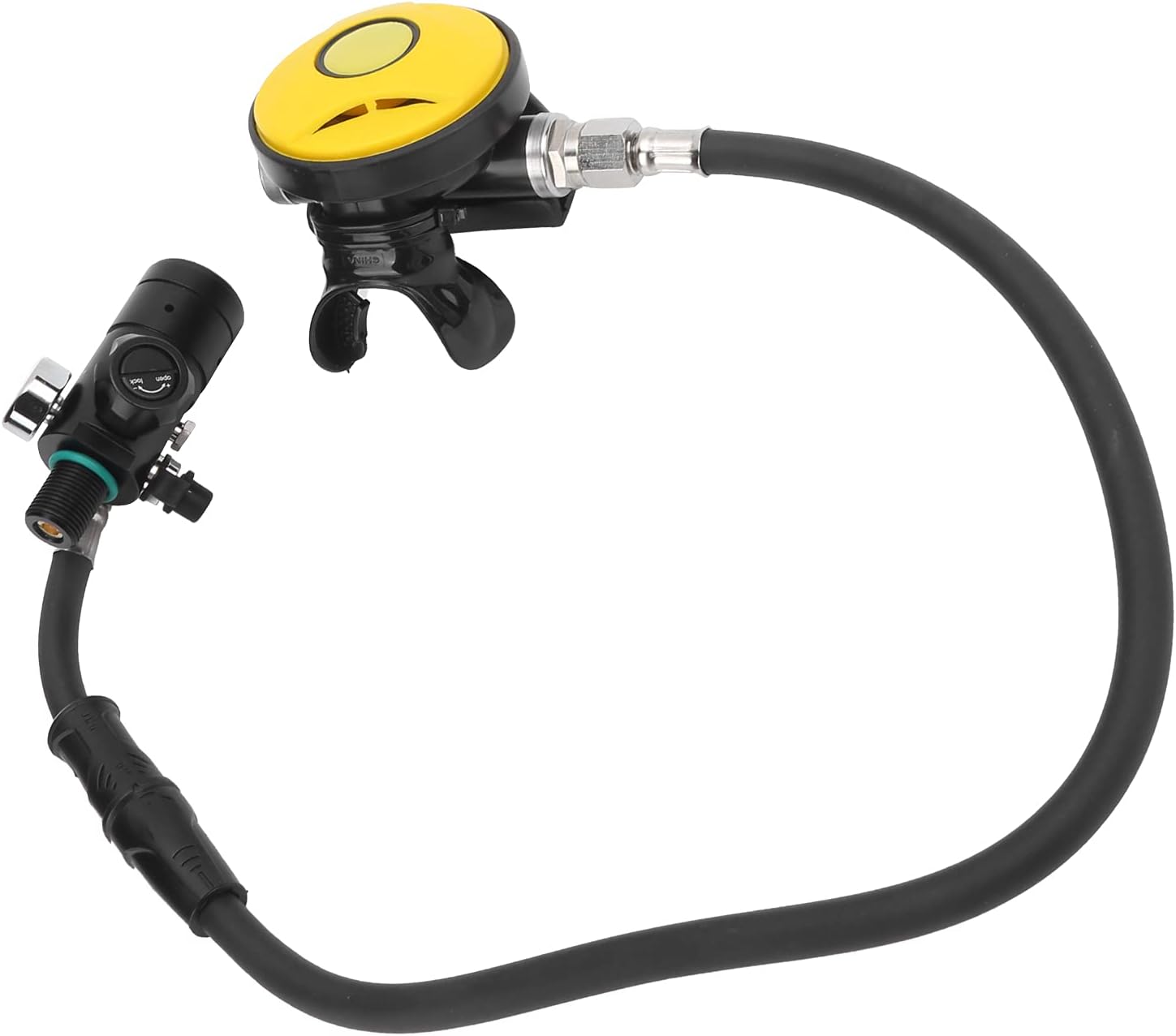 DIDEEP Scuba Diving Equipment Set X4000 Pro Breather with First Stage Relief Valve Second Stage Rotating Head for Underwater Diving 1L Hose 3000PSI Safe Pressure