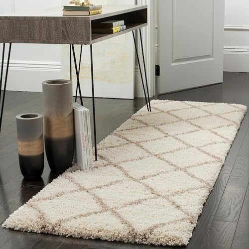 Image of SS Malik Handloom Soft Shaggy Rugs Fluffy Home Decorative Large Carpet for Living Room 2-inch Thick Carpet (2x3 Feet, Ivory Box)