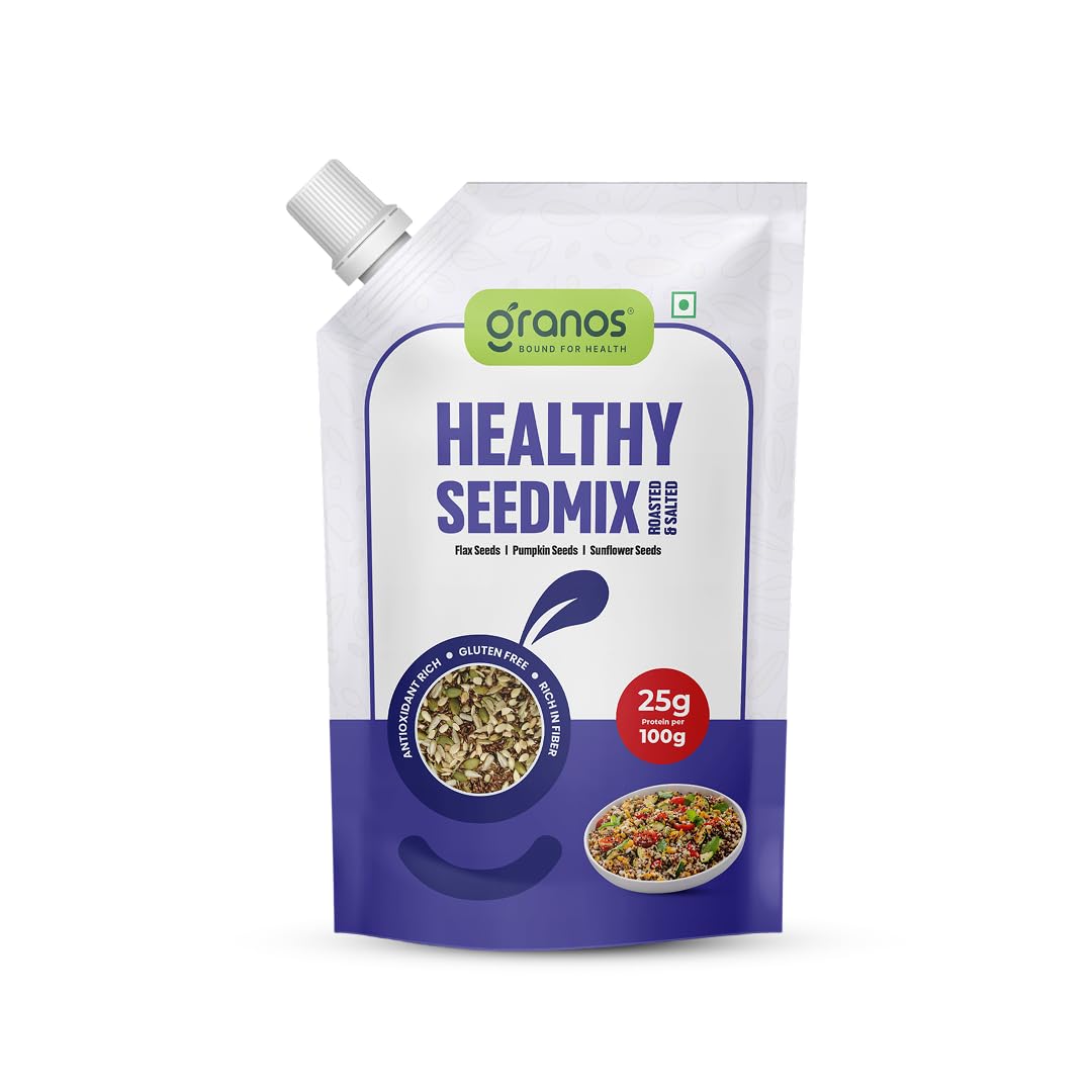 Granos Roasted & Lightly Salted Seedmix 200g, Healthy Dietary Snacks with Sunflower, Pumpkin, Flax Seeds & Edible Salt, Dietary Food, Help in Weight Loss (Pack of 1)-picture-29