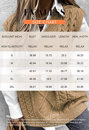 Evlaess Womens Yellow Sweater Vest V Neck Sleeveless Sweaters For Women 2023 Cable Knit Solid Color Tops Loose Casual Soft Sweater Small #TOP5