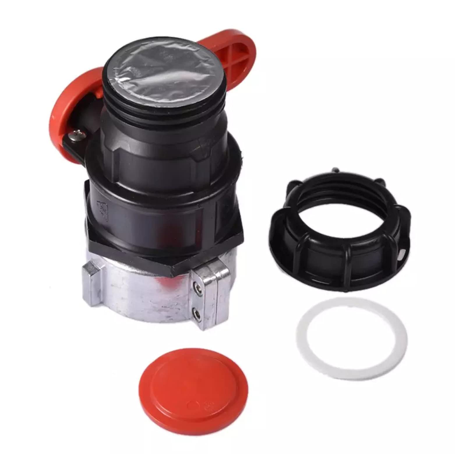 IBC, zawór kulowy, adapter odpływowy, części przyłączeniowe, do ogrodu, kranu, wylot śrubowy, wąż do zbiornika na deszczówkę DN50 (75 mm)