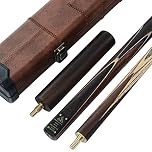 CUESOUL Classic Handmade 57 inches 18oz Rosewood 3/4 Jointed Snooker Billiard Pool Cue with Case, rosewood Butts and leathertte Protective Cue Case-9.5mm Tip Snooker Cue Set(CSSC010)