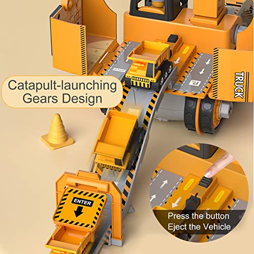 Construction Truck Toys For 3 4 5 6 Years Old Toddlers Kids Boys And Girls, Stem Take Apart Toys Cars With Electric Drill, 4 In 1 Construction Vehicles Crane Excavator Drilling Car Timber Grab Truck #TOP3