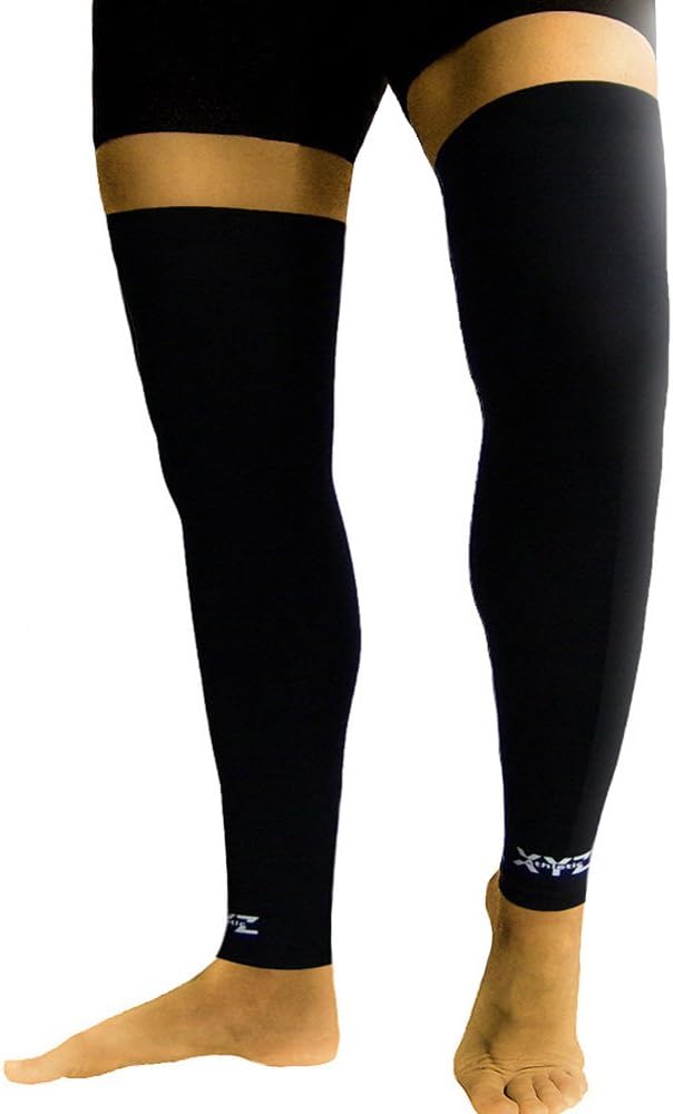 XYZ Athletic Leg Copper Compression Sleeves- Aids Circulation, Blood Flow- Knee & Calf Support, Warm Up, Endurance, Recovery- 2 Sleeves (XXL)