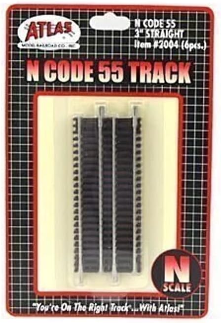 N Code 55 Nickel Silver 3" Straight Track (6) Atlas Trains