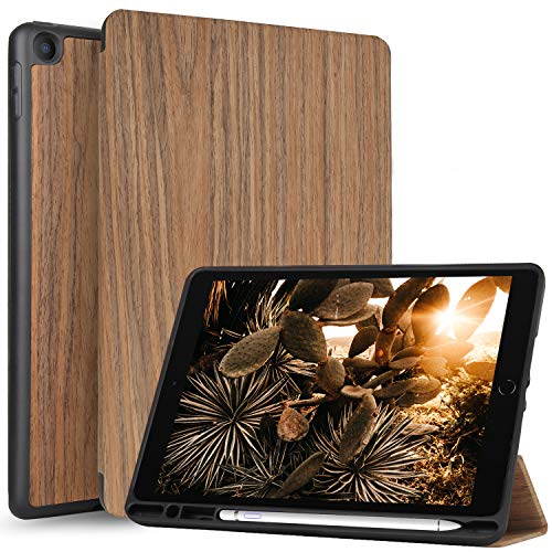 iPad 10.2 Case, B BELK [Slim to Beat] Trifold Wood Smart Case
