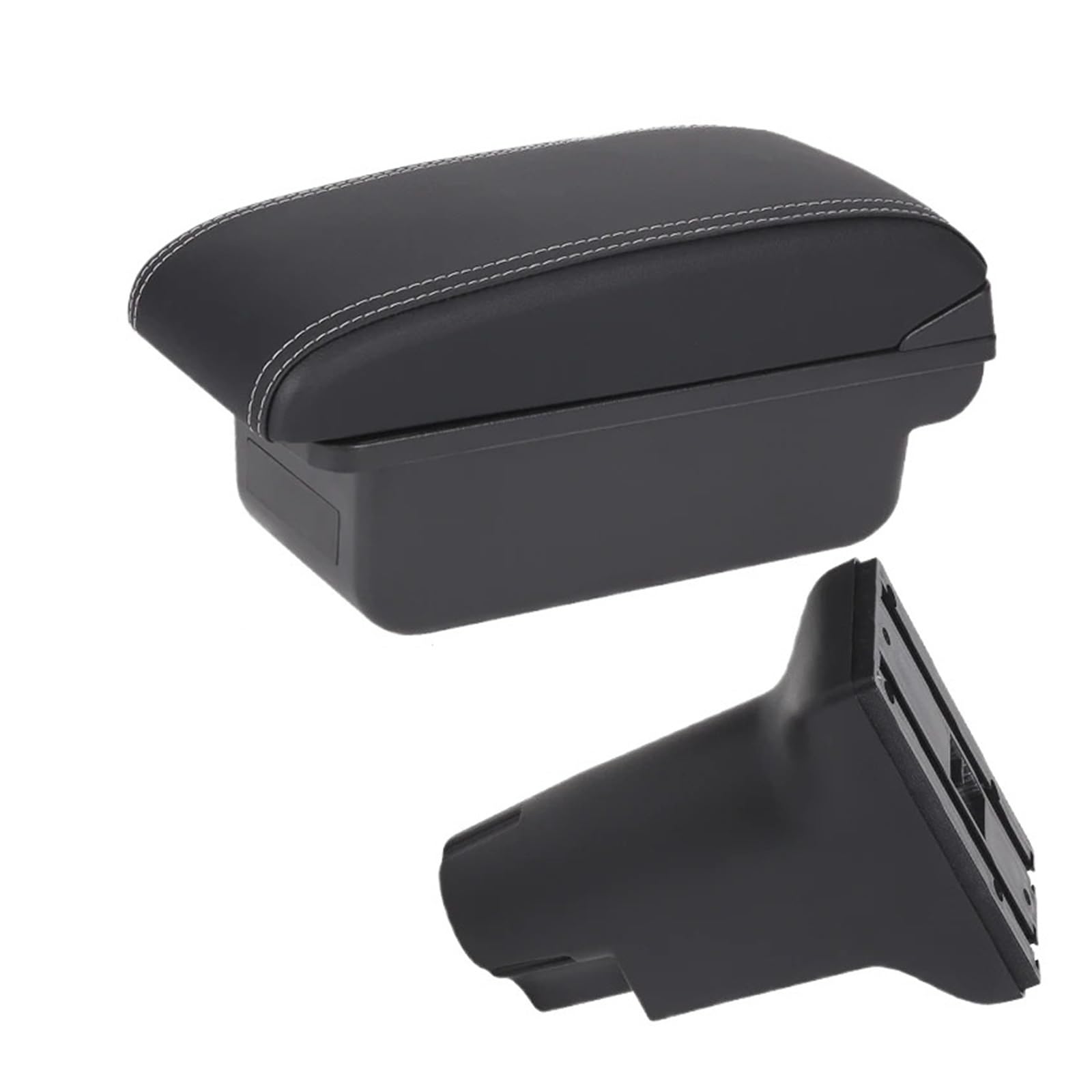 GBGWRMRYX Center Armrest Box For Fiat 500 For Fiat For CRONOS Car Armrest Box Dedicated Heighten Interior Details Retrofit Storage Box Accessories Arm Rest(C Black white NoUSB)