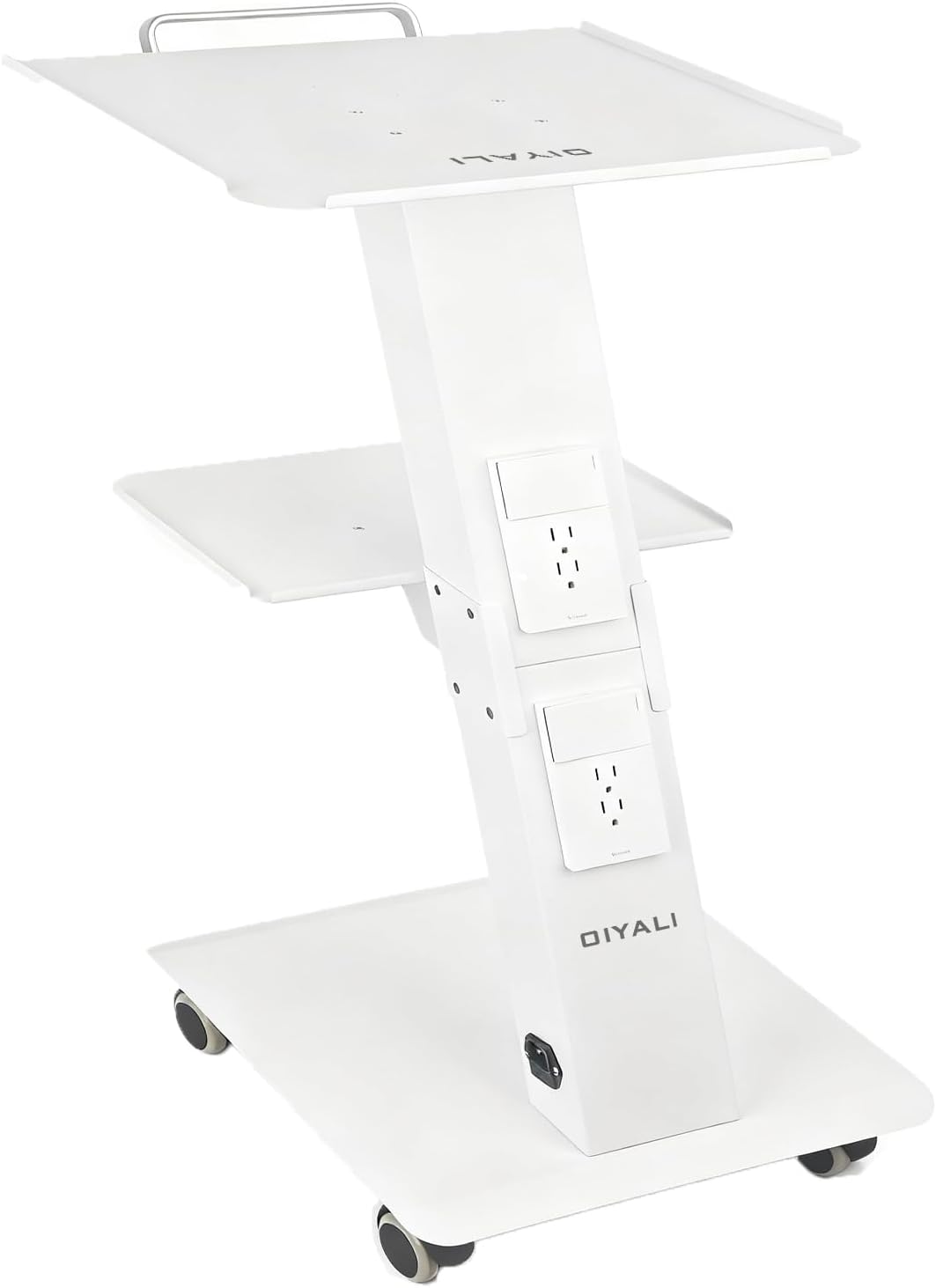 Esthetician Cart with Sockets, Beauty Salon Cart with Wheels, Three-Tier Metal Mobile Table, 100-Pound Capacity, Suitable for Nail Salons, Tattoo Studios,Clinics, Hair Salon, and More