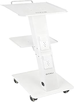 Esthetician Cart with Sockets, Beauty Salon Cart with Wheels, Three-Tier Metal Mobile Table, 100-Pound Capacity, Suitable for Nail Salons, Tattoo Studios,Clinics, Hair Salon, and More