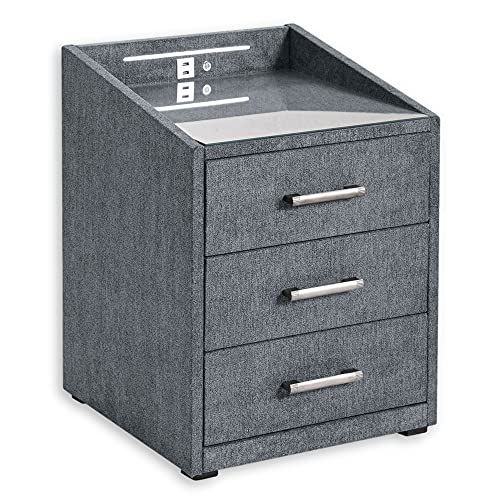 Stella Trading MOON Nachttisch Boxspringbett, Uran Anthrazit - Funktionaler...