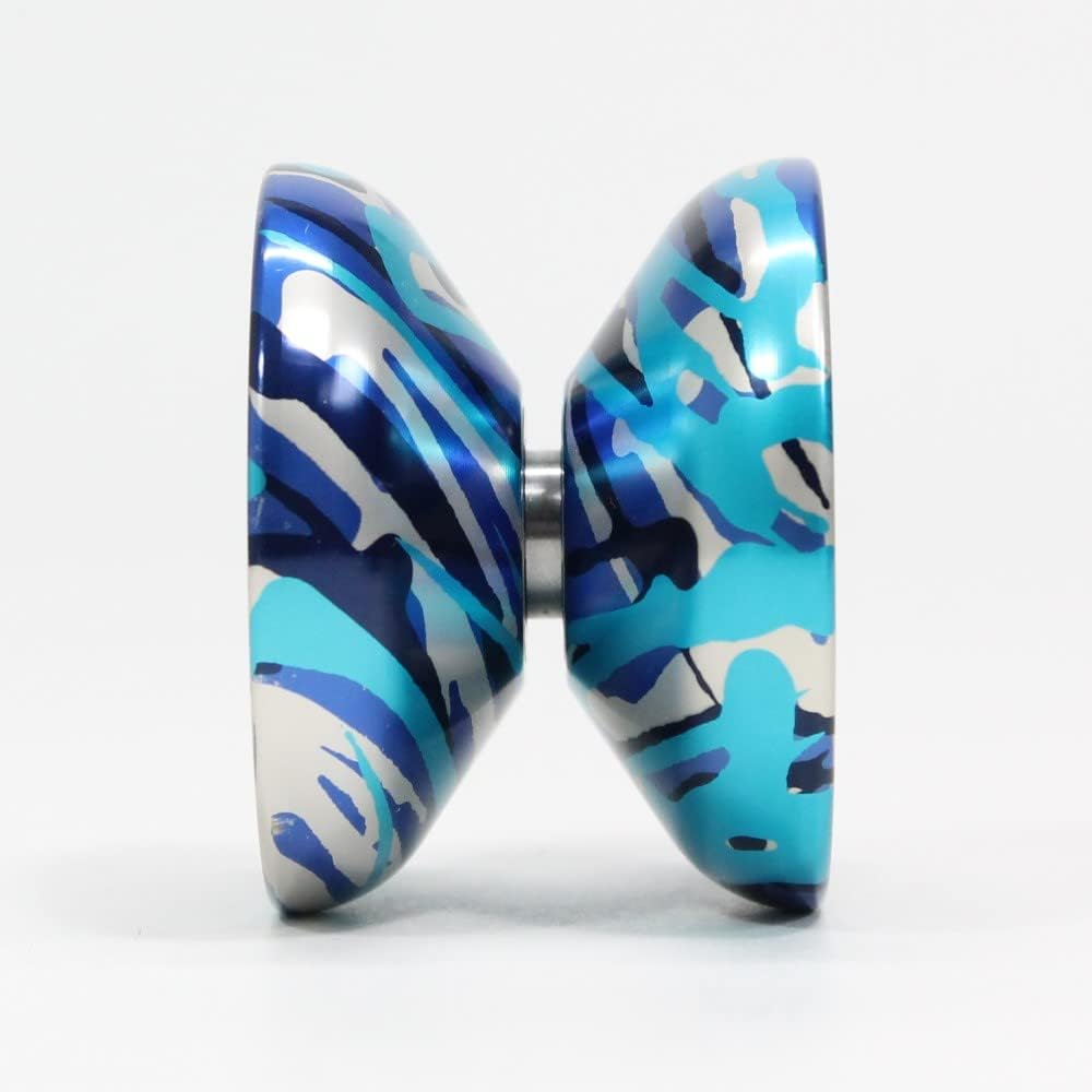 Spintastics Whiplash Yo-Yo - Professional Responsive Metal YoYo (Blue Silver Splash)