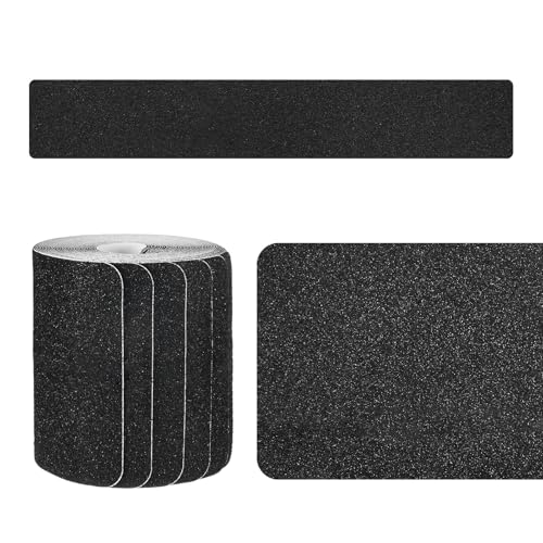 Image of M METERXITY 12-Pack Anti Slip Traction Tape 24 inch x 4 inch Best Grit Outdoor Non-Skid Tape High Traction Friction Abrasive Adhesive for Indoor /Outdoor Stairs Step [Black]