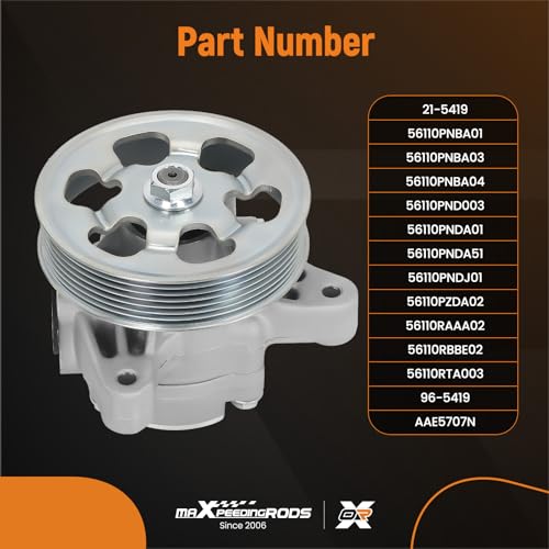 maXpeedingrods Power Steering Pump with Pulley for Honda Accord 2006-2007 2.4L, CR-V 2005-2011, Element 2006-2011, for Acura RSX 2002-2006, TSX 2006-2008, Replace# 21-5419, 56110-PNB-A03 by maXpeedingrods - Used condition - Image 2