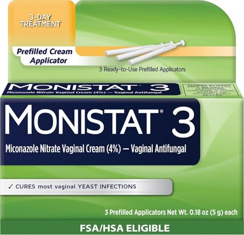 Monistat 3-Day Yeast Infection Treatment, Miconazole Cream, 3 Applicators