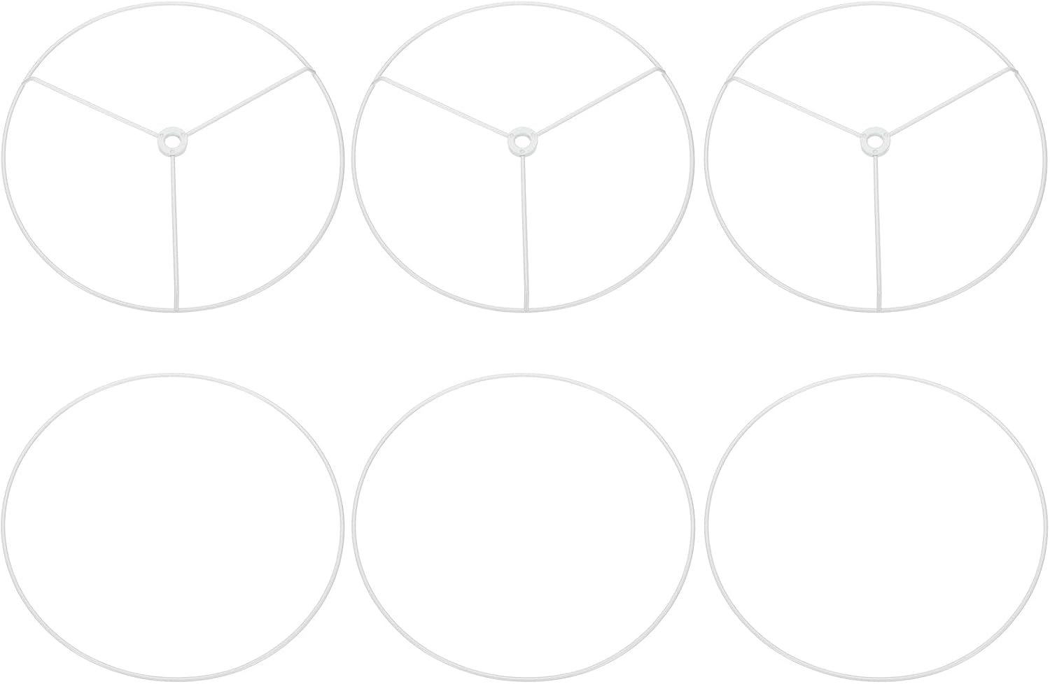 PATIKIL 9.8 Inch Lamp Shade Ring, 3 Set Metal Lamp Shade Frame Wire Lampshade Frame DIY Drum Strong Ring Lampshade Holder for Table Floor Lamp, White