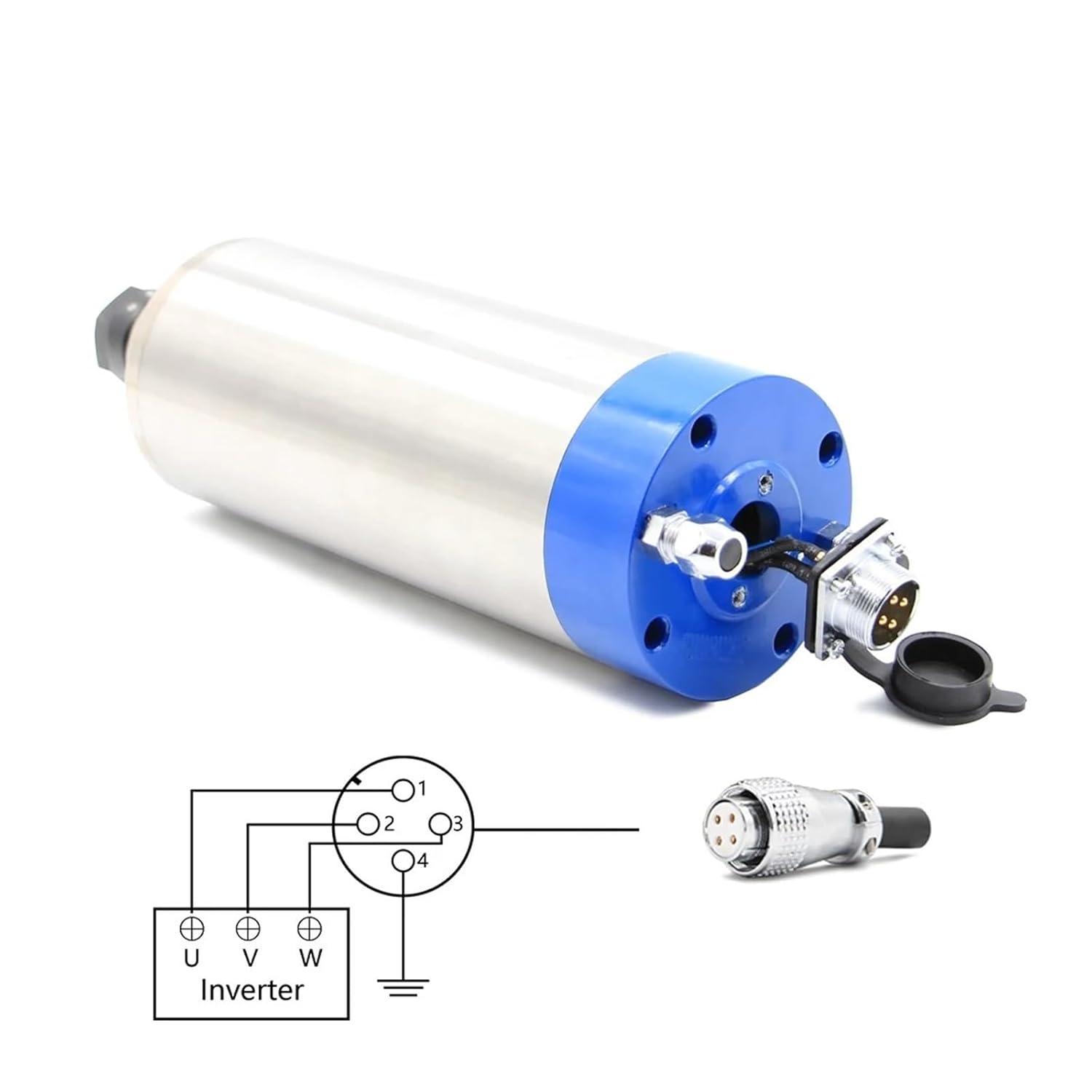 CNC Spindle Motor 2.2kw ER20 Water-Cooled Metal Spindle 800Hz Number of Poles = 4 Water-Cooled for Metal, Iron, Stainless Steel(380v)