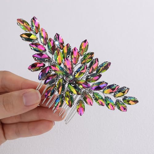 Peine para boda con cristales coloridos miniatura 2