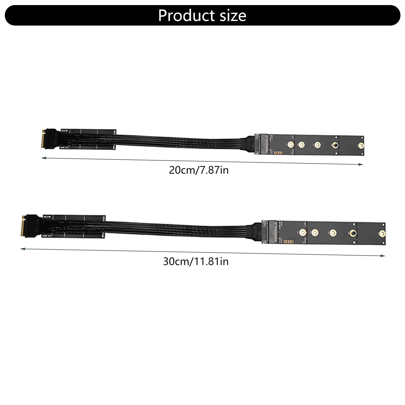 Mkey Cavo di prolunga per NVMe PCIe5.0 Gen5 per 2280 22110 HDD Flessibile Doppio Strato Schermato Mkey Extension