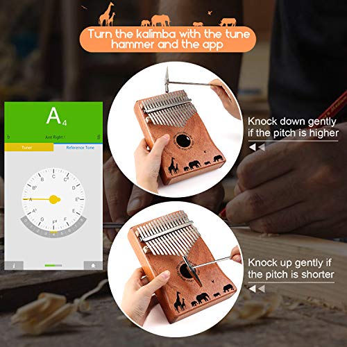 Kalimba, Fixm 17 Keys Thumb Piano With Protective Case And Study Instruction Tuning Hammer, Portable And Easy To Operate, Perfect Gifts For Beginners And Professionals #TOP4