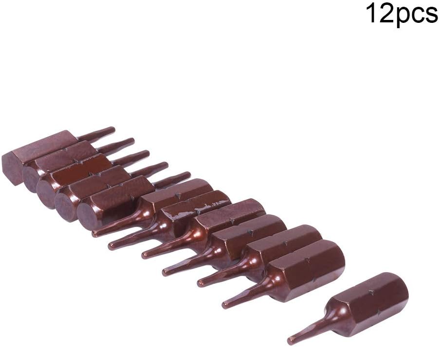 Utoolmart 12pcs H1.5 Hex Head Screwdriver Bits 25mm Long 1/4 inches Hex Shank S2 High Alloy Steel