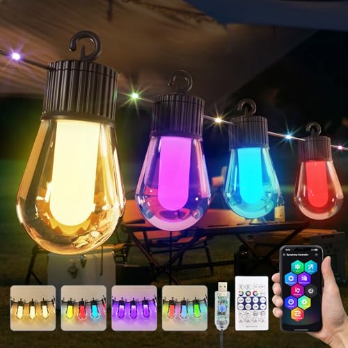 15M LED Lichterkette Außen Bunt Strom 20 RGB S14 Glühbirne,Smart App mit 99+ Modi und Timer, für Outdoor Wasserdicht Terrasse, Hinterhof, Party, Hochzeit, Garten, Balkon (USB) 15M LED Lichterkette Außen Bunt Strom 20 RGB S14 Glühbirne,Smart App mit 99+ Modi und Timer, für Outdoor Wasserdicht Terrasse, Hinterhof, Party, Hochzeit, Garten, Balkon (USB)
