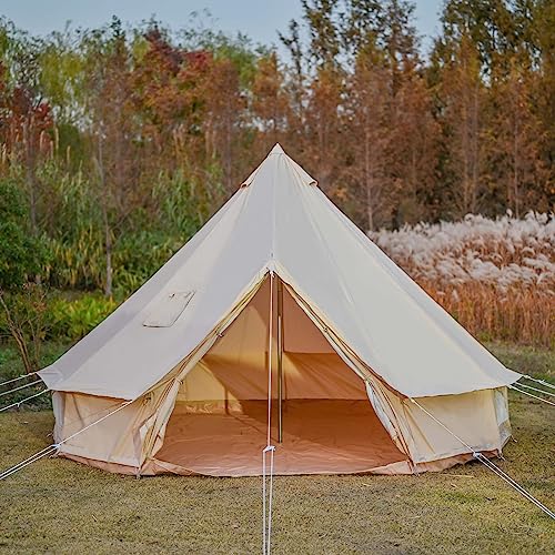 Waldzimmer Canvas Bell Tent With Stove Jack And Zipped Removable Floor, Luxury Outdoor Glamping Yurt Cotton Tent For Family Truck Car Camping Hunting Party #TOP2