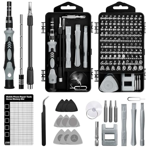 Kit Tournevis Precision Mini 122 en 1, Set Demontage PC Portable, Outils Réparation Mécanique Petit,Ensemble Réparer Informatique Professionnel pour...