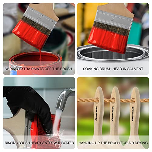 Double Thick 4" Chip Brush, 100Mm Professional Masonry Paint Brush For Fence And Walls Painting, Deck Staining #TOP3