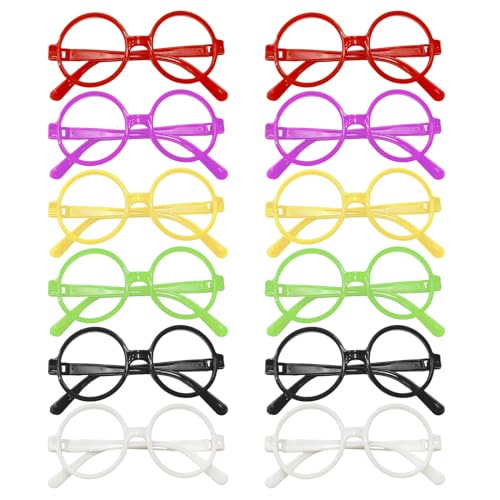 XNIVUIS 12 Pcs Kids Children Plastic Wizard Glasses, No Lens