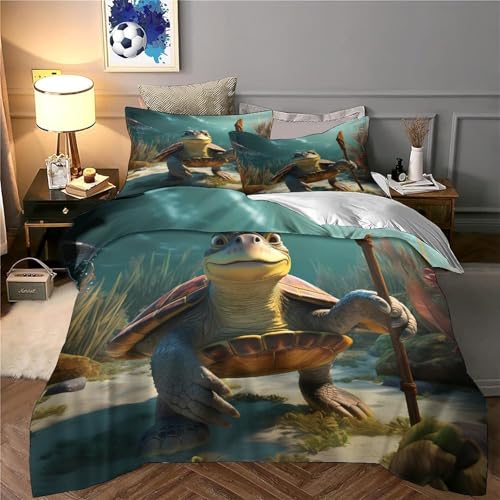 Housse de couette microfibre imprimé 3D ocean hypoallergique 200x200 cm - 6