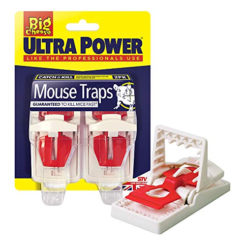 The Big Cheese STV148 Ultra Power Mouse Traps (Ready Baited, Easy to Set, Twin Pack), White, 19.0 cm*14.0 cm*6.0 cm