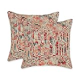 eshabear Colorful Artistic Paint pillowcover Pack of 2 Double-Sided Printing Home Indoor and Outdoor Sofa Bed Decor Throw Pillow Covers (18x18, Abstract Digital Art Illustration with Lines)